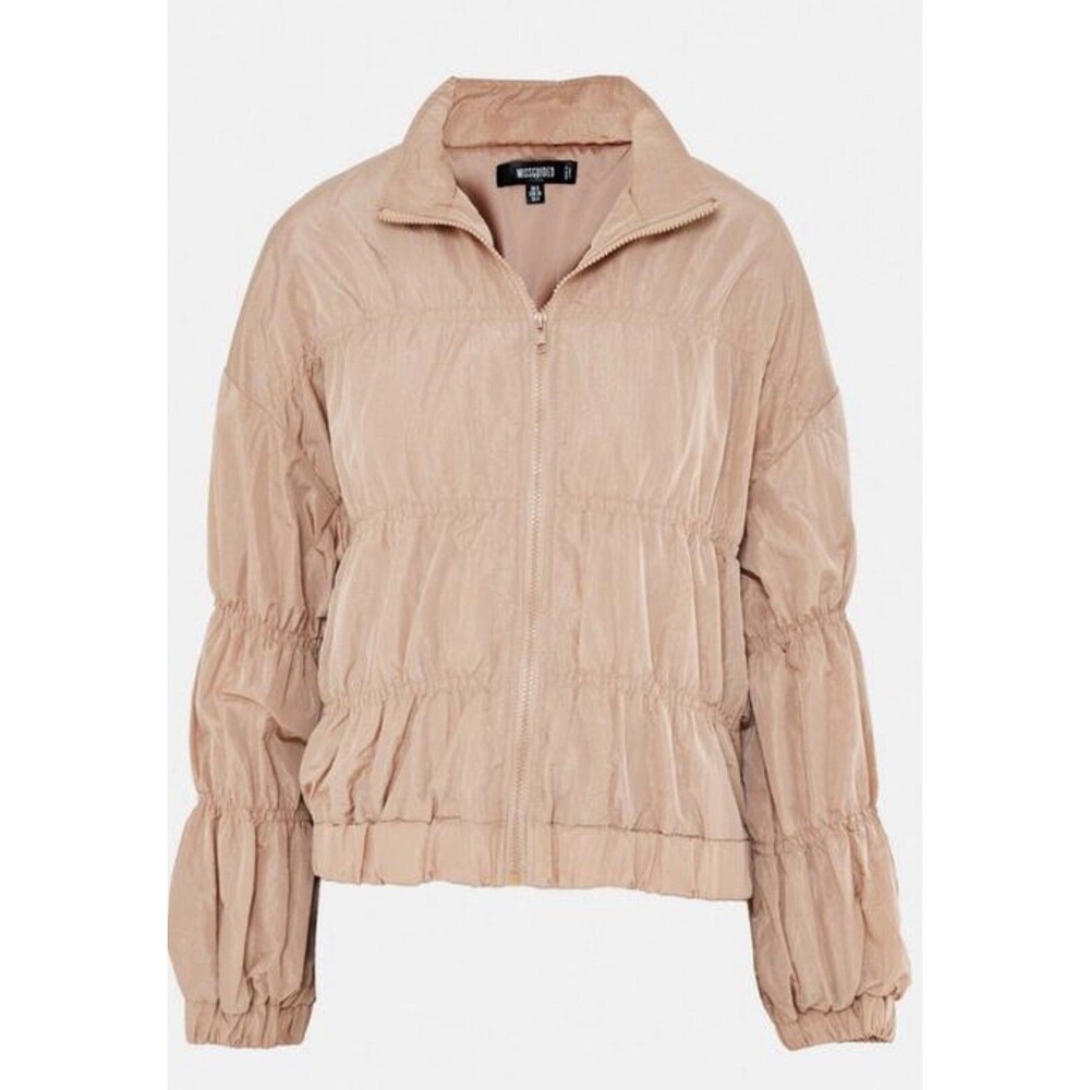 NWT MISSGUIDED Woman’s Blush Ruched Bomber Jacket  Size 2